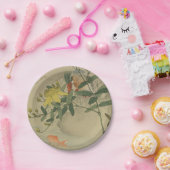 Grijze vogel Goldfish Oriental Chinoiserie Natuur  Papieren Bordje (Feest)