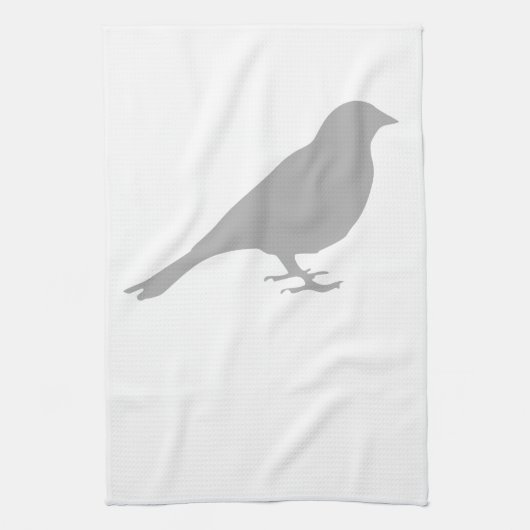 Grijze Vogel Keukenhanddoek (Verticaal)