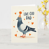 Grijze Vogel Liefde Koert Vader Kaart (Gele Bloem)