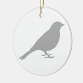 Grijze vogel - Ronde kerstbal Keramisch Ornament (Links)