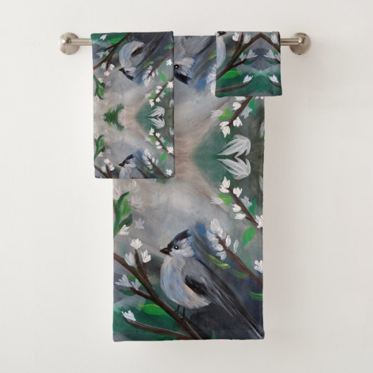 Grijze vogels bad handdoek (Insitu)