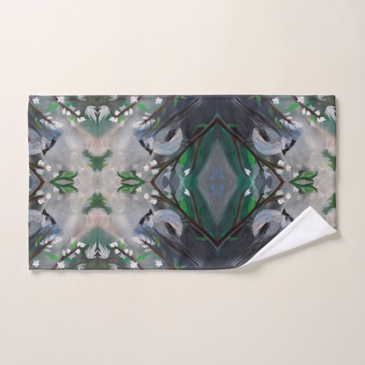 Grijze vogels bad handdoek (Handdoek)