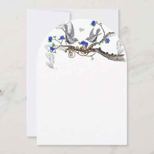 grijze vogels - koninklijk blauw kerriebloem kaart (Achterkant)