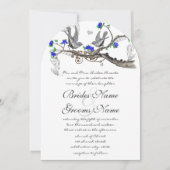 grijze vogels - koninklijk blauw kerriebloem kaart (Voorkant)