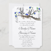  grijze vogels - koninklijk blauw kerriebloem kaart (Voorkant)