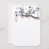  grijze vogels - koninklijk blauw kerriebloem kaart (Achterkant)