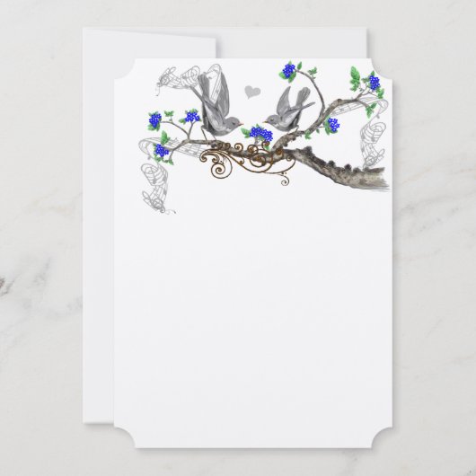  grijze vogels - koninklijk blauw kerriebloem kaart (Achterkant)
