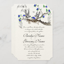  grijze vogels - koninklijk blauw kerriebloem kaart