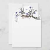  grijze vogels - koninklijk blauw kerriebloem kaart (Achterkant)