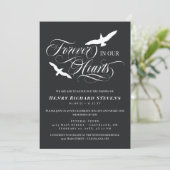 Grijze vogels voor altijd in ons hart begrafenis kaart (Staand voorkant)