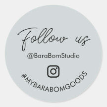 Grijze Volg ons op Instagram-pakketsticker