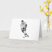 Grijze voorwaartse hockeyer kaart (Gele Bloem)