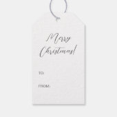 Grijze vorm in faux glitter textuur met tekst cadeaulabel (Achterkant)