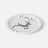 Grijze vorm in faux glitter textuur met tekst papieren bordje (Gekanteld)