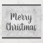 Grijze vorst Kerst Sparkling Wijnetiket (Enkel label)