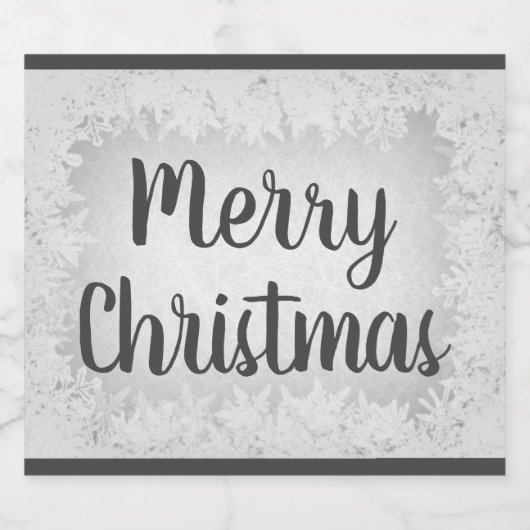 Grijze vorst Kerst Sparkling Wijnetiket (Enkel label)