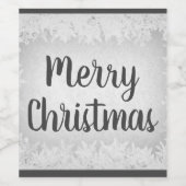 Grijze vorst Kerst Wijn Etiket (Enkel label)