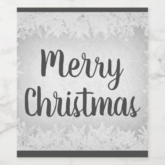 Grijze vorst Kerst Wijn Etiket (Enkel label)