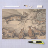 Grijze vos (Canis virginianus) Tissuepapier (Craft)