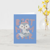 Grijze Vos Moeder en Jong - Beste Moeder Ooit Kaart (Gele Bloem)