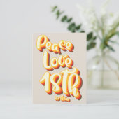 Grijze Vrede Liefde Retro Groovy 18e Verjaardag Briefkaart (Staand voorkant)