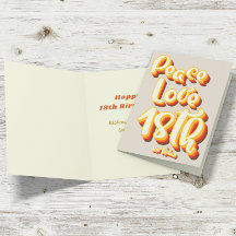 Grijze Vrede Liefde Retro Groovy 18e Verjaardag