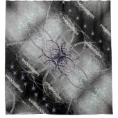 Grijze vrijheid met sterren, fractal- en steenpatr douchegordijn (Voorkant)