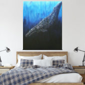 Grijze walvis canvas afdruk (Insitu (Slaapkamer))