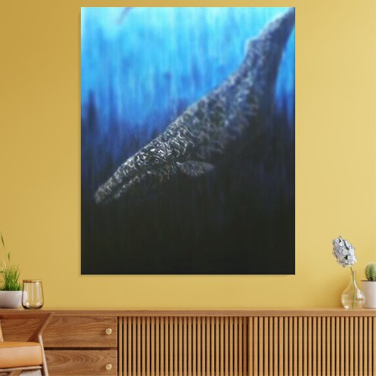 Grijze walvis canvas afdruk (Insitu (Woonkamer))