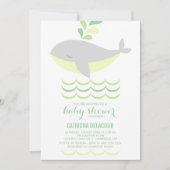 Grijze walvis Geslacht Neutraal Baby shower Uitnod Kaart (Voorkant)