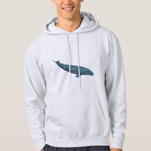 Grijze walvis hoodie (Voorkant)