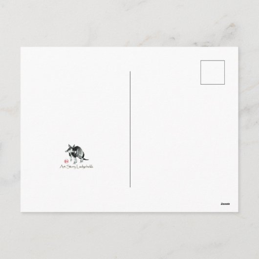 Grijze walvis mam en baby sumie inktschilderij feestdagenkaart (Achterkant)