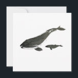 Grijze walvis Mam en baby sumie inktschilderij Feestdagenkaart<br><div class="desc">Grijze walvismoeder en baby verven in sumie techniek met sumi-inkt en japanse waterverven op rijstpapier.</div>