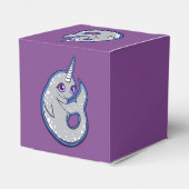 Grijze walvis met inkttekening bedankdoosjes (Achterkant)