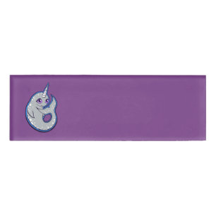 Grijze walvis met inkttekening naambadge