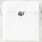 Grijze walvis ronde sticker (Tas)