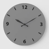 Grijze wandklok met zwarte cijfers (Voorkant)