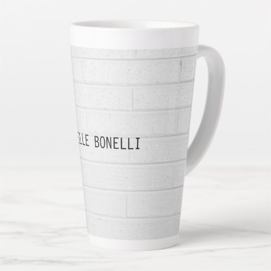 Grijze wandstenen Design Plain Legible Modern Latte Mok (Rechterhoek)