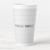 Grijze wandstenen Design Plain Legible Modern Latte Mok (Voorkant)