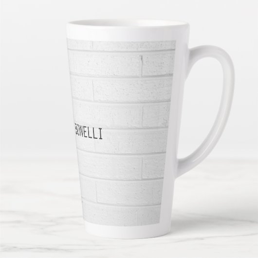 Grijze wandstenen Design Plain Legible Modern Latte Mok (Rechts)