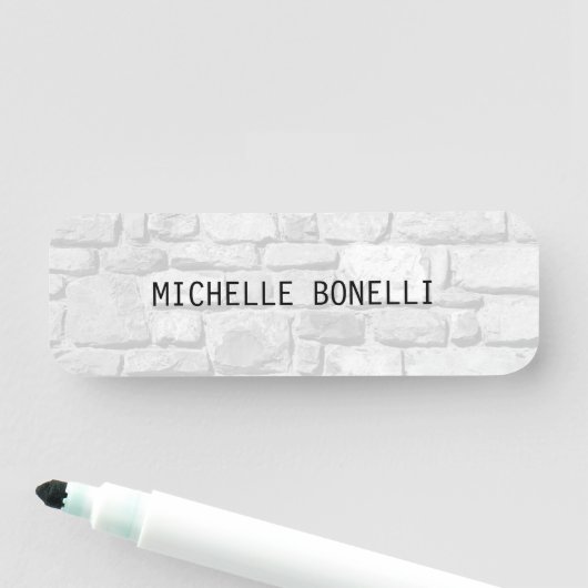 Grijze wandstenen Design Plain Legible Modern Naamplaatje (In situ)