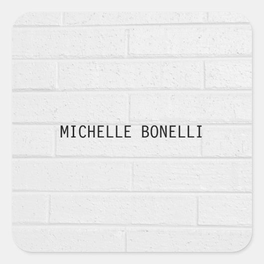 Grijze wandstenen Design Plain Legible Modern Vierkante Sticker (Voorkant)