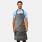 Grijze wandverf schort (Gedragen)