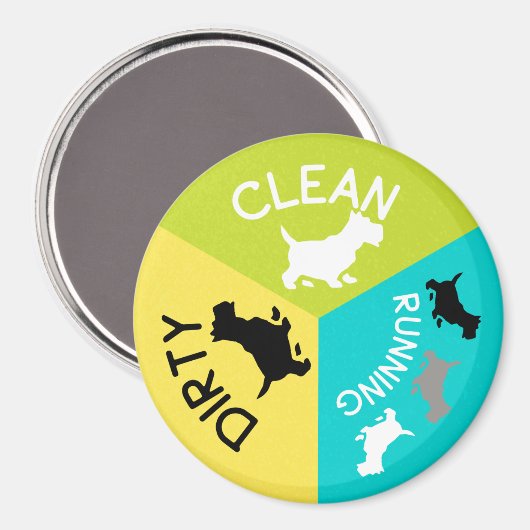 Grijze wasmachine Goud vuil met blauw groen Magneet (Voorkant / Achterkant)