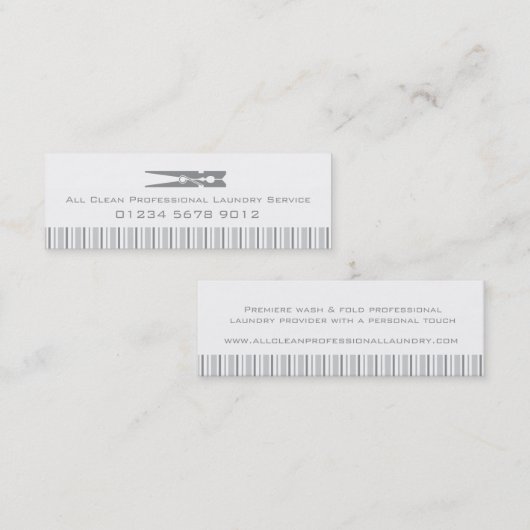 Grijze wasmachine voor wasdrogen label / visitekaa (Voorkant / Achterkant)