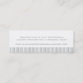 Grijze wasmachine voor wasdrogen label / visitekaa (Achterkant)