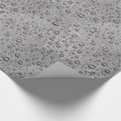 Grijze waterdruppels cadeaupapier (Hoek)