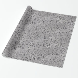 Grijze waterdruppels cadeaupapier