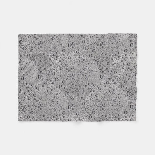 Grijze waterdruppels fleece deken (Voorkant (Horizontaal))