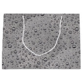 Grijze waterdruppels groot cadeauzakje (Voorkant)